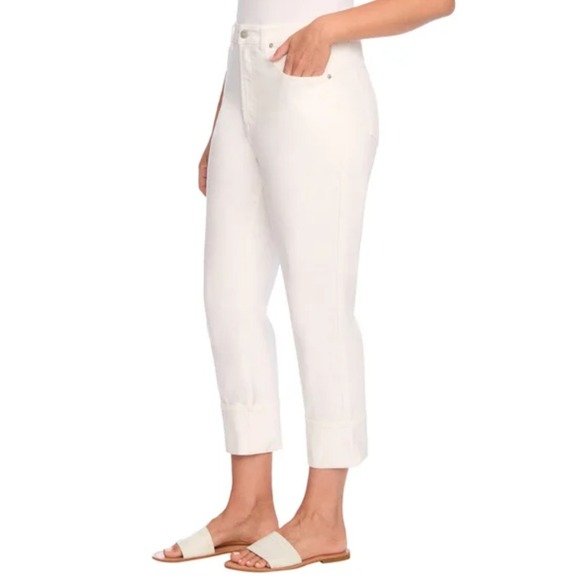 Frye High-Rise‎ Crop Jeans Cream Denim Womens Size 12/31 - Picture 2 of 7